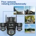 8MP 5X Zoom AOV Solar Security Camera Multi-view Wireless Outdoor Cam 4G HD 360 View Color Night Vision AI Human Detection Red Blue Alarm IP66 Waterproof for Home Safety