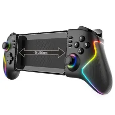 IPEGA PG-9122 Wireless Stretching Gamepad with Hall Effect Joystick and Trigger Six Axis Motion Sensing RGB Lighting Wireless Gamepad Support Turbo Vibration for Phone/Tablet/Switch