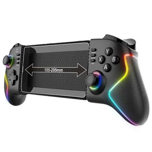 IPEGA PG-9122 Wireless Stretching Gamepad with Hall Effect Joystick and Trigger Six Axis Motion Sensing RGB Lighting Wireless Gamepad Support Turbo Vibration for Phone/Tablet/Switch