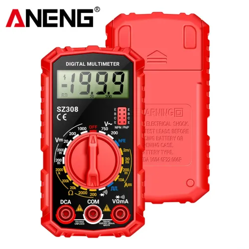 ANENG Professional Digital Multimeter High Precision AC/DC Voltage Current Resistance Tester with Low Battery Indication ABS Material Ideal for Electrician Maintenance Tasks