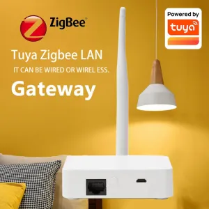 Tuya Zigbee3.0 Smart Hub Wired Gateway with Network Cable Socket Smart Life APP Remote Timing Function Central Controller Works with Alexa Google Home