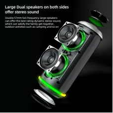 EBS-616 Portable bluetooth Speaker Dual 57mm Full-frequency Speakers RGB Light TWS 2000mAh TF Card Playback Outdoor Wireless Speakers with Lanyard