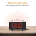 AGSIVO 8 Inch Projection Alarm Clock with 180 Rotatable Projector / FM Radio / Snooze / 3-Level Brightness Dimmer / Curved Clear LED Display / USB Charger For Bedroom Living Room