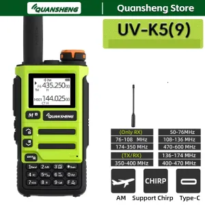 Quansheng UV-K5(9) 5W Walkie Talkie Long Range Transceiver Wireless Set Ham Amateur Receiver with AM FM Communication Two Way Radio