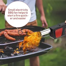 Electric BBQ Charcoal Ignition Tool Powerful Drum Fan Handheld Electric BBQ Fan Blower for Outdoor Camping BBQ Picnic Cooking Bakery BBQ Tools