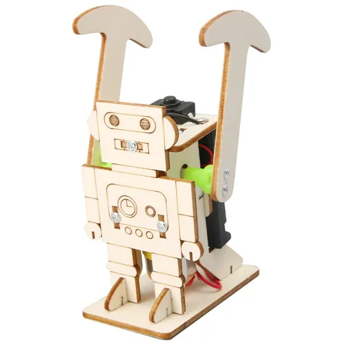 Wooden Walking Robot Model Assembly Kit DIY Children's Science Experiment Education Puzzle Toy Student Technology Small Production