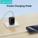 USAMS CC317 T65 33W 2-Port USB PD Charger USB-A+USB-C PD Fast Charging Wall Charger Adapter EU Plug for iPhone 16 16 Pro 15 14 13 Pro Max for Huawei Pura X for Xiaomi 15pro for Samsung Galaxy S25 Ultra