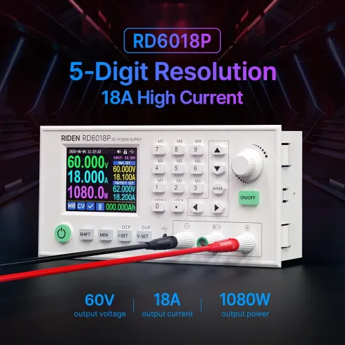 RIDEN RD6018P Adjustable DC Power Supply 1080W 60V 18A Precise Voltage Current Control High Power Output Suitable for Electronics Testing Multiple Protections