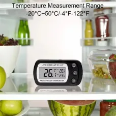 Fridge Thermometer With Hook Anti-Humidity Refrigerator Freezer Electric C/F Conversion LCD Display Digital -20C to 50C Temperature Monitor