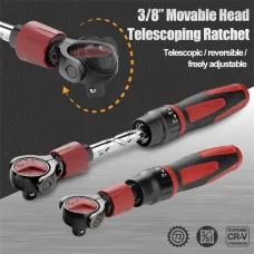 3/8 Drive Ratchet Wrench Flexible Head 72 Tooth Steel Quick Release Reversible Switch High Precision Tool Heavy Duty