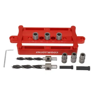 ENJOYWOOD X320 Self Centering Dowelling Jig Metric Inch Dowel Punch Locator Drilling Tools for Woodworking