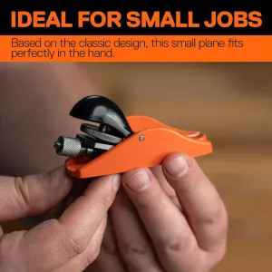 Pony Jorgensen 3.5" Mini Block Plane Professional Blade Adjustable Cutting Depth Ductile Iron Body for Trimming Polishing and Woodworking