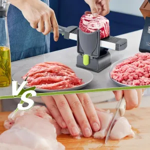 Fresh Meat Cutter Multifunctional Stainless Steel Meat Slicer Fast Meat Slice Home Kitchen Meat Cutter for Beef Lamb Pork Cuts