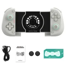 DATA FROG X3 Stretchable Game Controller Wired bluetooth Gamepad with Cooling Fan Dual Hall Effectis Vibration Turbo Function Compatible with 3.94-inch to 6.89-inch Moile Phone