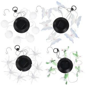 6cm Ball/Hummingbird/Sea Urchin/Butterfly Solar Wind Chime Light Waterproof Home Bedroom Decoration Supplies