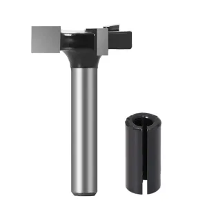 LAVIE 1/4 Inch 6mm Shank 3 Flutes CNC Spoilboard Surfacing Router Bit Slab Flattening Router Bit Milling Cutter With Adapter 1"/25.4mm Cutting Diameter