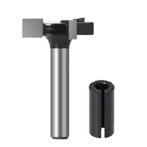 LAVIE 1/4 Inch 6mm Shank 3 Flutes CNC Spoilboard Surfacing Router Bit Slab Flattening Router Bit Milling Cutter With Adapter 1"/25.4mm Cutting Diameter