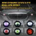 LED Headlight with Dual Dynamic Devil Eye Design Multiple Modes for Cars Motorcycles Universal
