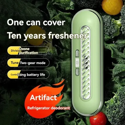 Refrigerator Deodorizer Ozone Sterilization Air Purifier 1200mAh Battery with Quick Air Purification for Effective Odor and Germ Removal