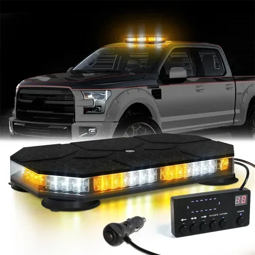 Diamond-shaped Car Roof Warning Light 42 LED Roof Top Strobe With Controller For Truck Ambulance Snow Plow Magnetic Mount Emergency Safety Lights