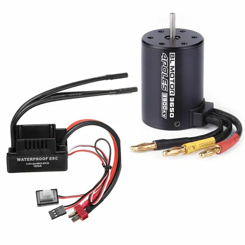 3650 3900KV Motor W/ 120A Brushless ESC For 1/8 1/10 RC Car Parts