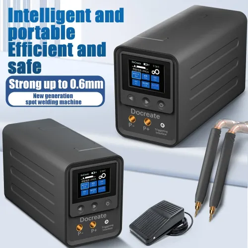 Docreate-705 Digital Display Spot Welder 2.4 Inch Screen Portable Lightweight ABS Shell AC100-240V DC5.6V10A High Precision Compatible Welder
