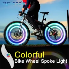 BIKIGHLEBicycle Wheel Tire Colorful Light Waterproof Willow Shape Bicycle Tyre Flash Decoration Warning Light for Night Cycling