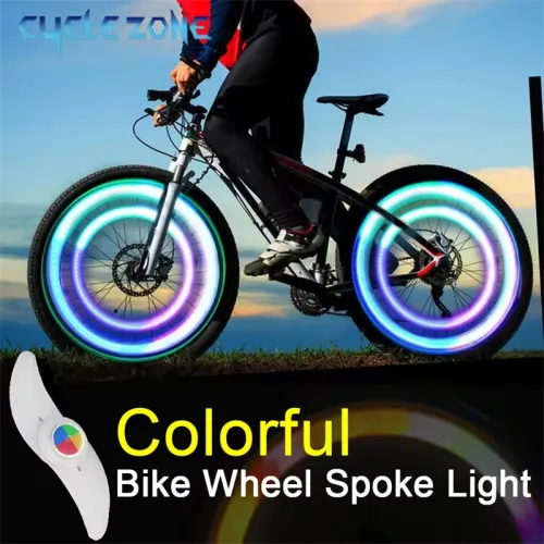 BIKIGHLEBicycle Wheel Tire Colorful Light Waterproof Willow Shape Bicycle Tyre Flash Decoration Warning Light for Night Cycling