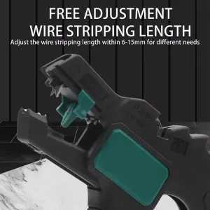 Automatic Wire Stripper Multifunctional 2 in 1 Tool Precision Steel Blades Adjustable Length 0.2-6mm Stripping Cutting Lightweight Electricians Wire Tool