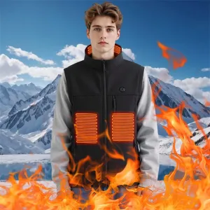 TENGOO 9 Zones Heating Vest for Men USB Charging Thermal Electric Heated Sleeveless Stand Collar Coat Washable