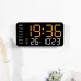 Multi-function LED Digital Wall Clock Borderless Electronic Clock Multifunctional Hanging Standing Clock Simple Digital Clock Display Living Room Wall Clock