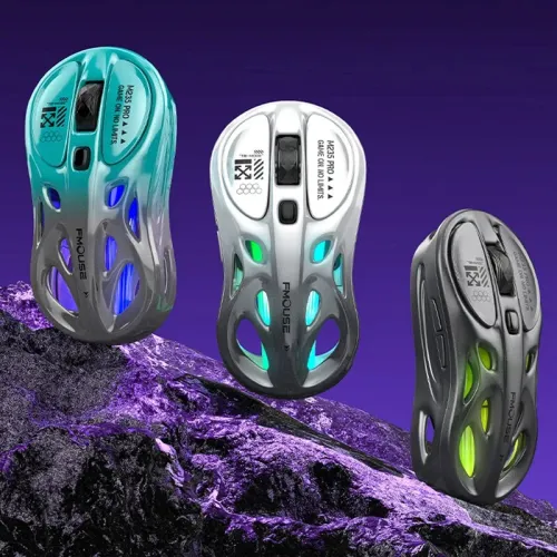 FMOUSE M235 Pro Three-Mode Gaming Mouse Openwork Design 4800DPI RGB Light 1KHz Polling Rate 65g Lightweight Type-C Rechargeable Gamer Mice