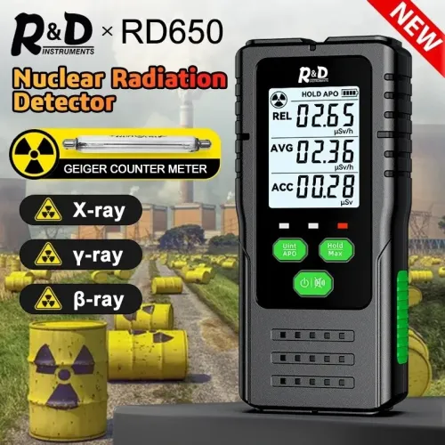 RD650 Geiger Counter Nuclear Radiation Detector X-ray -ray -ray Radioactivity Tester Marble Detector Personal Dosimeter