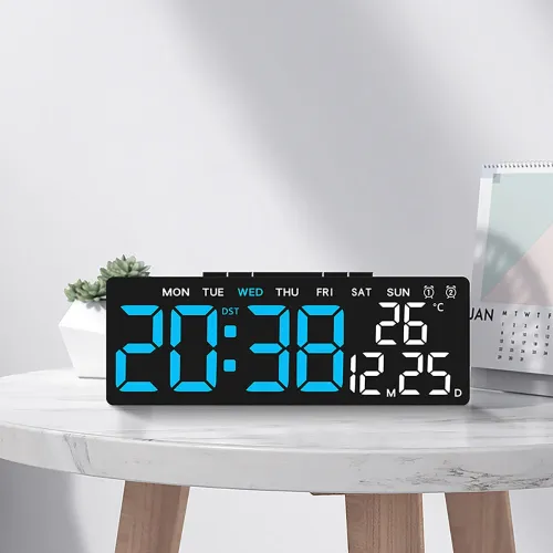 Multifunctional Clock Electronic Clock Simple LED Digital Clock USB Output Bedside Alarm Clock with 3 Level Adjustable Brightness