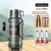 Xmund 1.7L Large Capacity Stainless Steel Thermos Bottle with Handle Outdoor Portable Large Capacity Thermal Water Bottle ,Keep Hot and Cold for Outdoor Travel, Camping