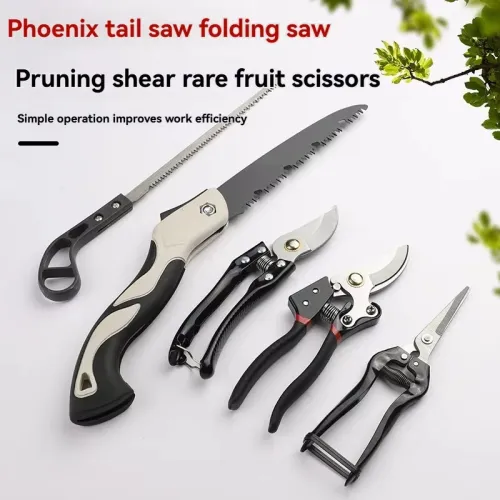 5-in-1 Garden Tool Set Stainless Steel Folding Saw Pruning Shears Gardening Kit Alloy Steel Compact Portable Multipurpose for Twigs Branches Vines Gardening Essentials