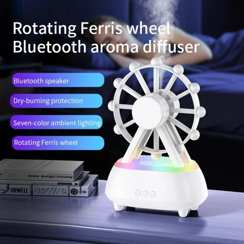 Tevorex Colorful Aromatherapy Humidifier Essential Oil Diffuser with bluetooth Speaker RGB Night Light 300ml Quiet Operation for Bedroom Desktop Home Office