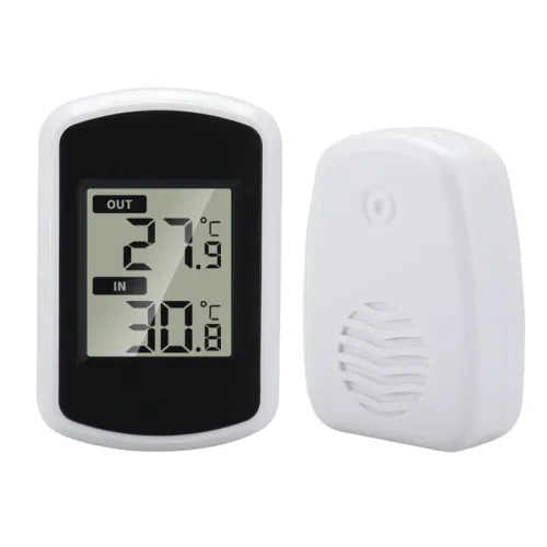 TS-FT004-B Digital Wireless Indoor Outdoor Thermometer Multi Precision Electronic Household Thermometer LED Display Temperature Meter for Office Warehouse Kitchen