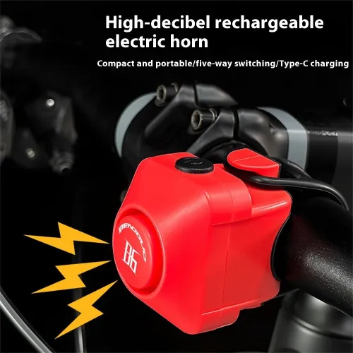 BENGGUO 110dB Bike Electronic Horn Type-Charging Warning Safety Bicycle Mini Alarm for MTB Handlebar of 22-31.8mm