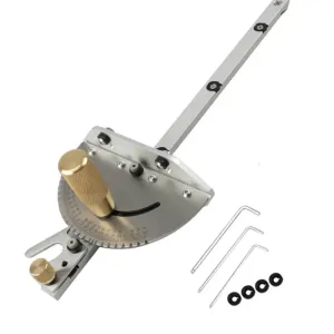 Wnew Ugraded Table Saw Miter Gauge with 27 Angle Stops / 450mm Fence / Flip Stop for Repeatable Angled Cuts for Woodworking Table Saw
