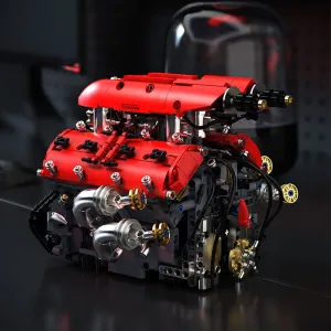 TUOMU T5011 V8 Turbo Engine Building Blocks Brick Assembly Kit Science Discovery Toys Christmas Gifts