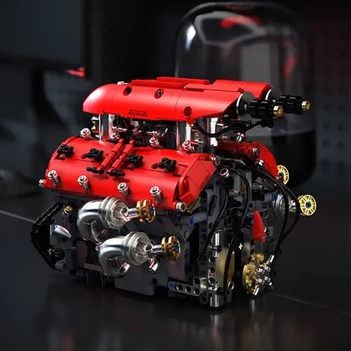 TUOMU T5011 V8 Turbo Engine Building Blocks Brick Assembly Kit Science Discovery Toys Christmas Gifts