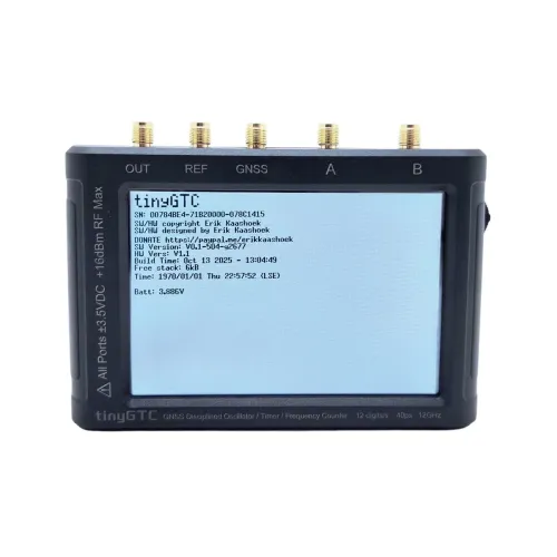 tinyGTC ZC407 ZC412 High Precision Frequency Counter 40ps Resolution GNSS Disciplined Oscillator 4 Inch Touchscreen USB Interface Signal Measurement Tool