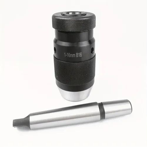 HT2942 MT2-B16 Arbor Self-Tightening Keyless Lathe Drill Chuck 1-13mm Capacity 45# Steel for Drill and Milling Machines