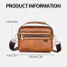 WEIXIER PU Leather Men's Small Crossbody Bag Waterproof Portable Waist Pack Fashion Travel Handbag Multi-layer Storage Single Shoulder Bag