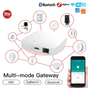 Moes Tuya Zigbe Smart Gateway Smart Home Bridge Hub Support Voice Control  Security Alarm Integration Work With Alexa Google