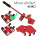 Furniture Lifter Mover Set with Universal Wheel Heavy Duty 400kg Capacity Red Compact Roller Bar Hand Tools for Easy Efficient Moving