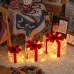 3 Sets Of Christmas Transparent Warm Light With Red Bow Christmas Gift Box LED Decorative Lights Warm Light for Christmas Tree Decorations