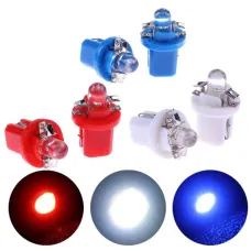 10-Pack T5-B8.5D Single Dome LED Car Light Indicator Light Width Light 5050SMD1 LED Instrument Light Instrument Panel Light High Brightness
