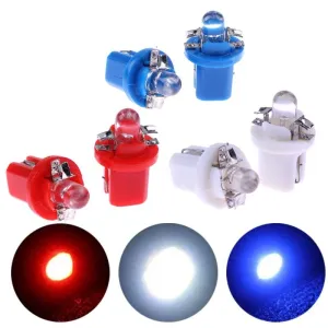 10-Pack T5-B8.5D Single Dome LED Car Light Indicator Light Width Light 5050SMD1 LED Instrument Light Instrument Panel Light High Brightness